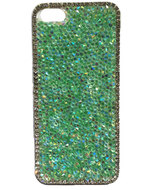 Чехол со стразами зеленый для iphone 5, 5S, 5SE