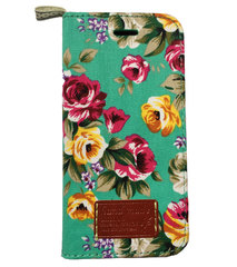 Чехол для iPhone 6, 6S книжка с цветочками зеленый