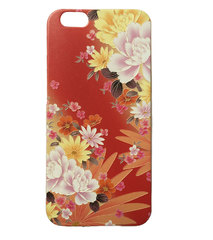 Чехол iPhone 6, 6S с цветочками красный